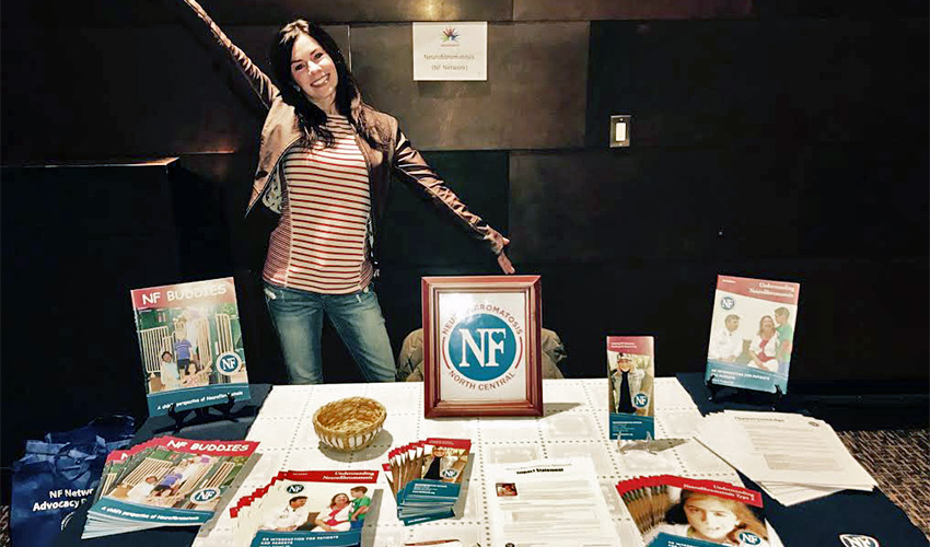 Becky Erickson of NF North Central at the F North Central hosted a table at the 10th International Rare Disease Day at the University of Minnesota’s College of Pharmacy on February 24, 2017.